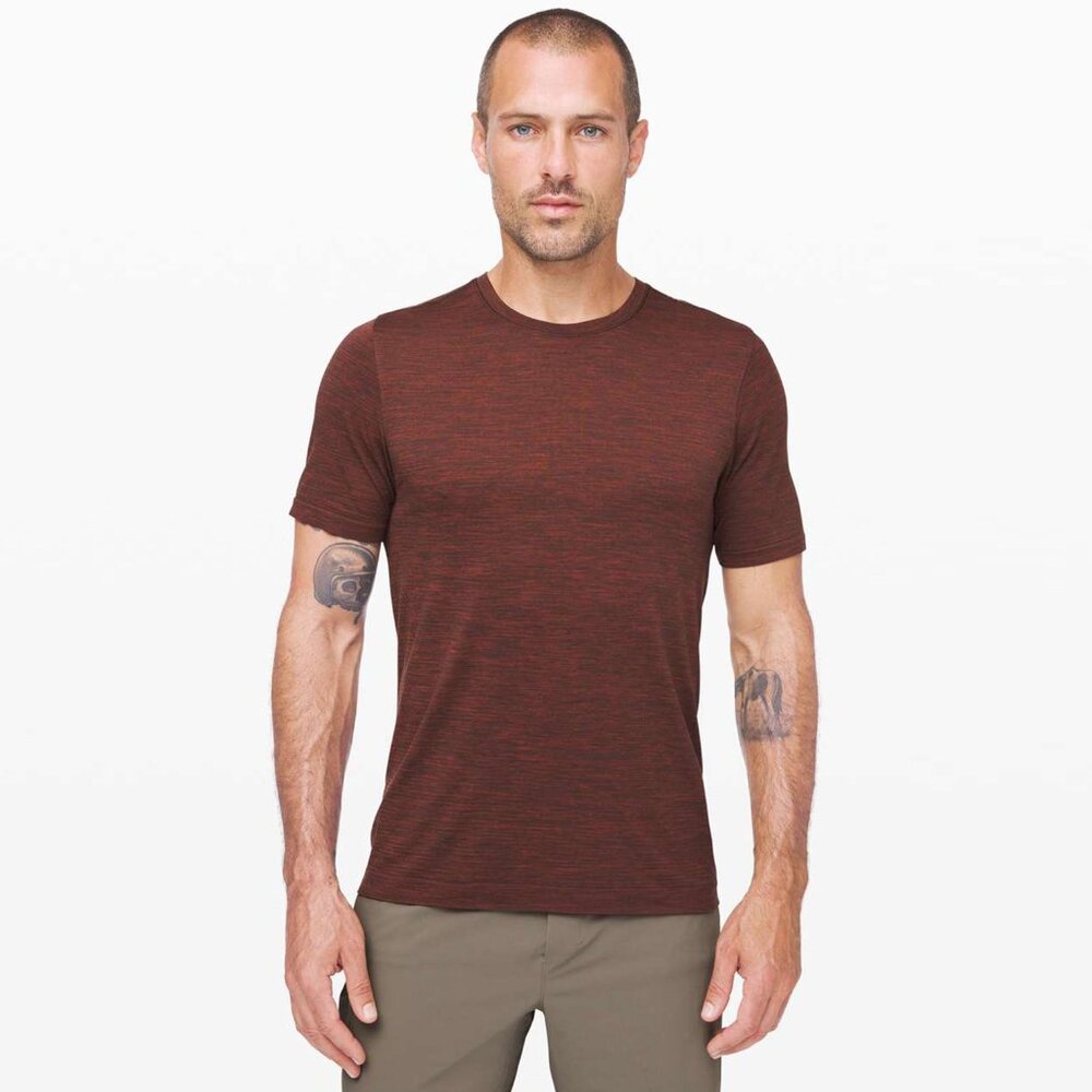 LULULEMON Metal Vent Breathe Short‎ Sleeve Magma / Sequoia Size Large